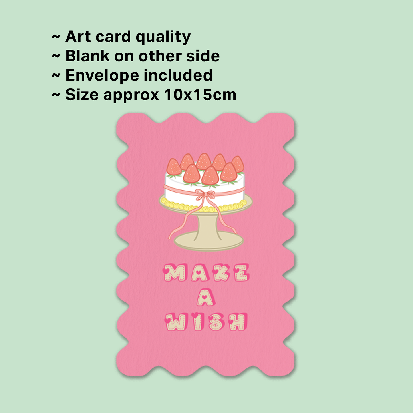 Greeting Card Die Cut | Make a Wish Cute Birthday Card