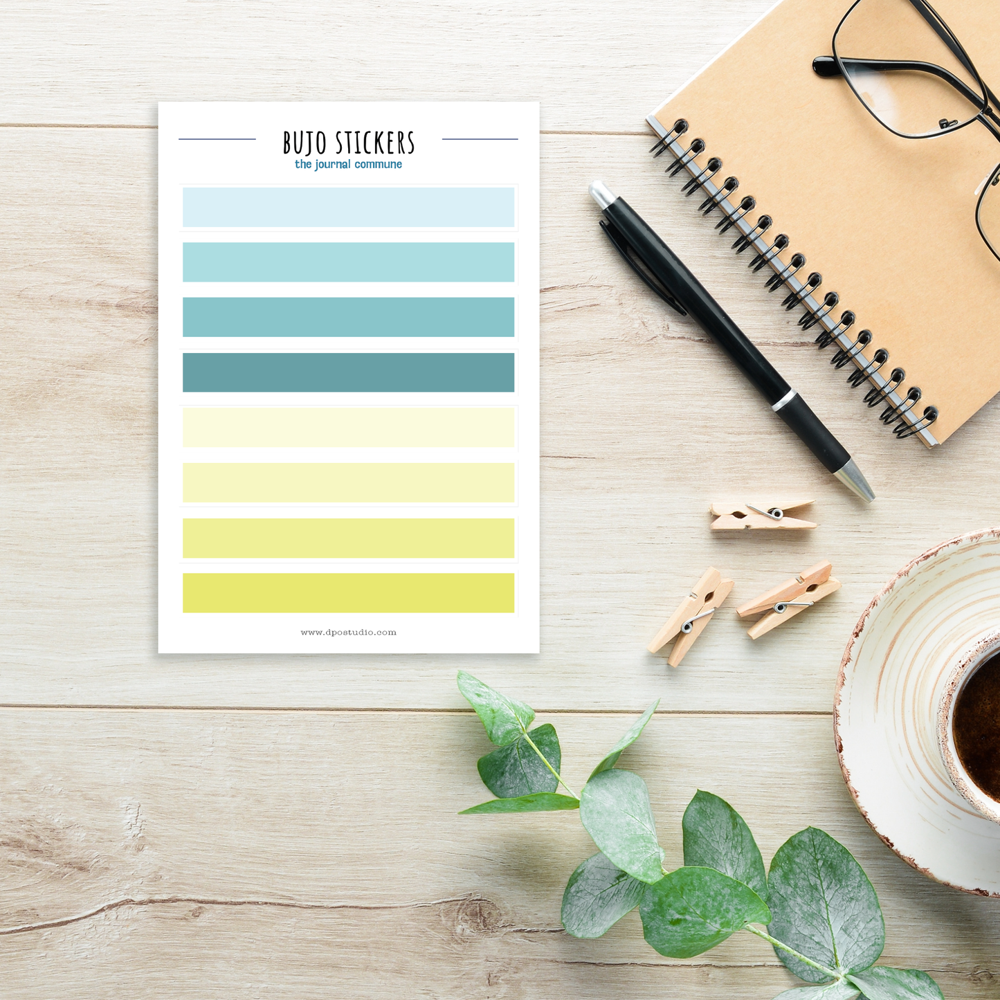 BUJO Sticker Sheets – Washi Strips & Circle Stickers