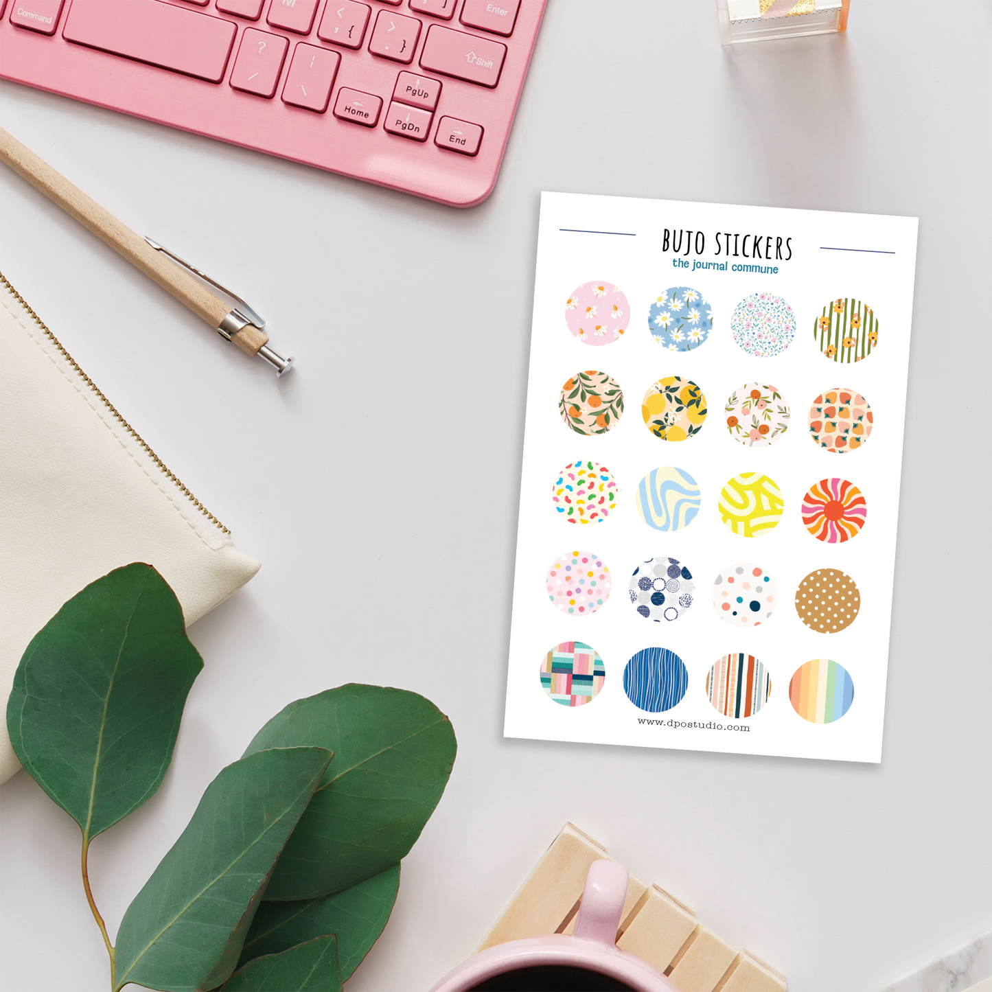 BUJO Sticker Sheets – Washi Strips & Circle Stickers