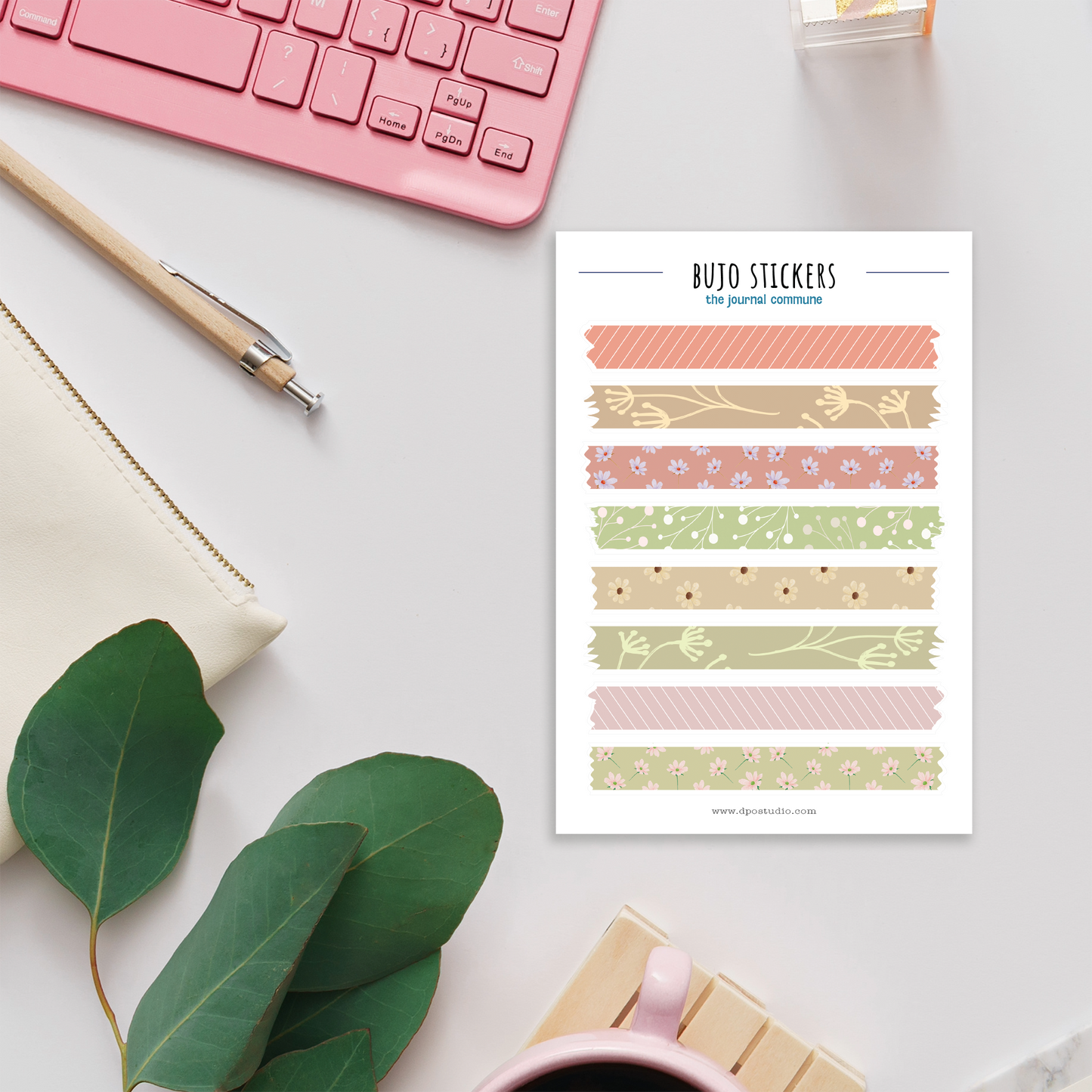 BUJO Sticker Sheets – Washi Strips & Circle Stickers