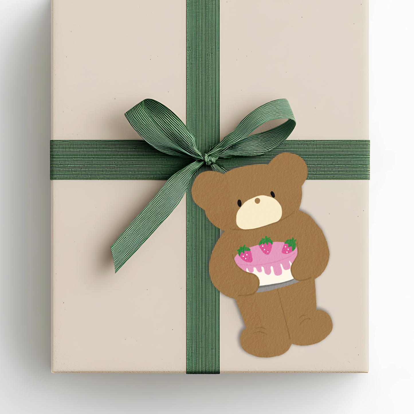 Greeting Card Die Cut | Kawaii Bear Birthday Card