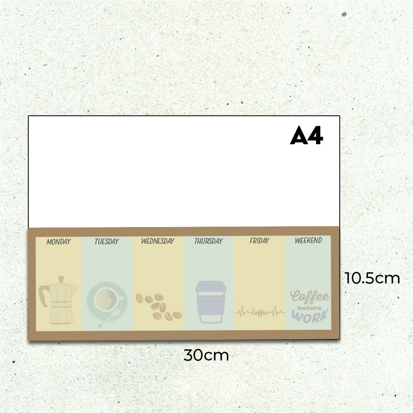 Notepad Weekly Planner | Keyboard Size Coffee Theme