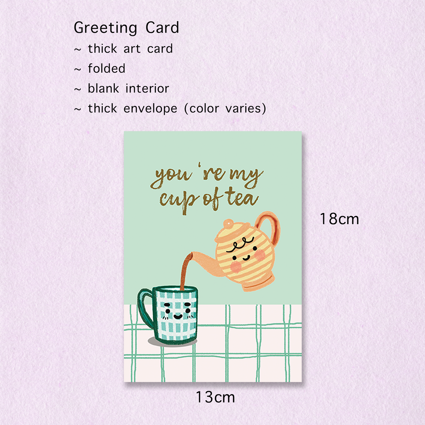 Greeting Card Folded | Love Theme | My Cup of Tea Cute Love Card