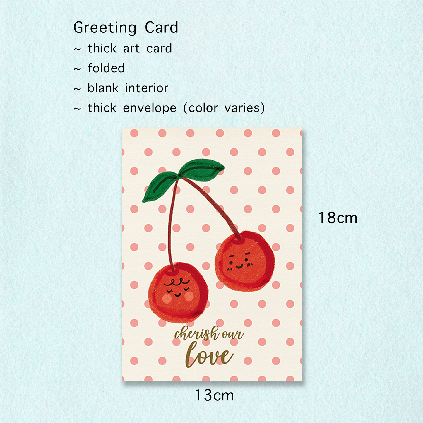 Greeting Card Folded | Love Theme | Cherish Love Romantic Quote Card