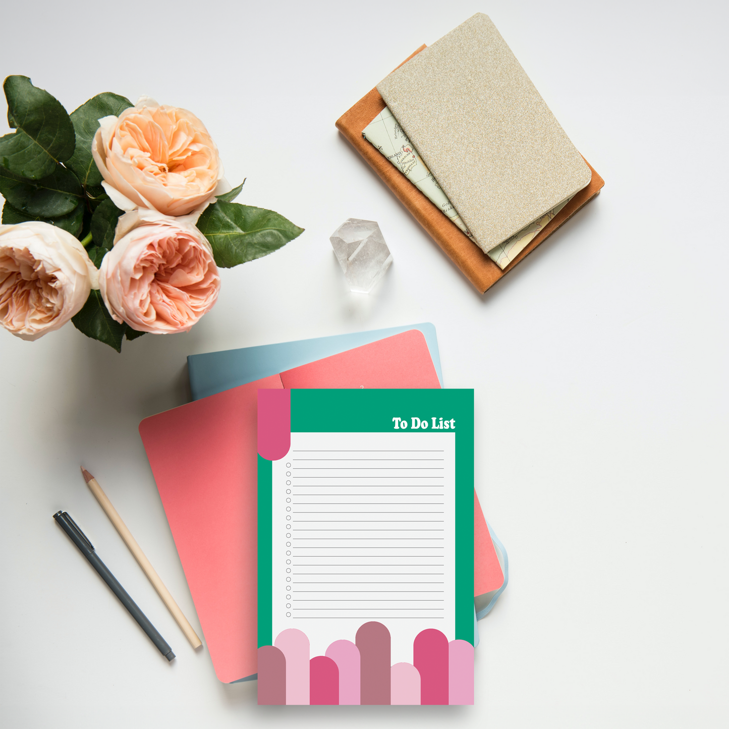 Pink Green A5 Customise Notepad