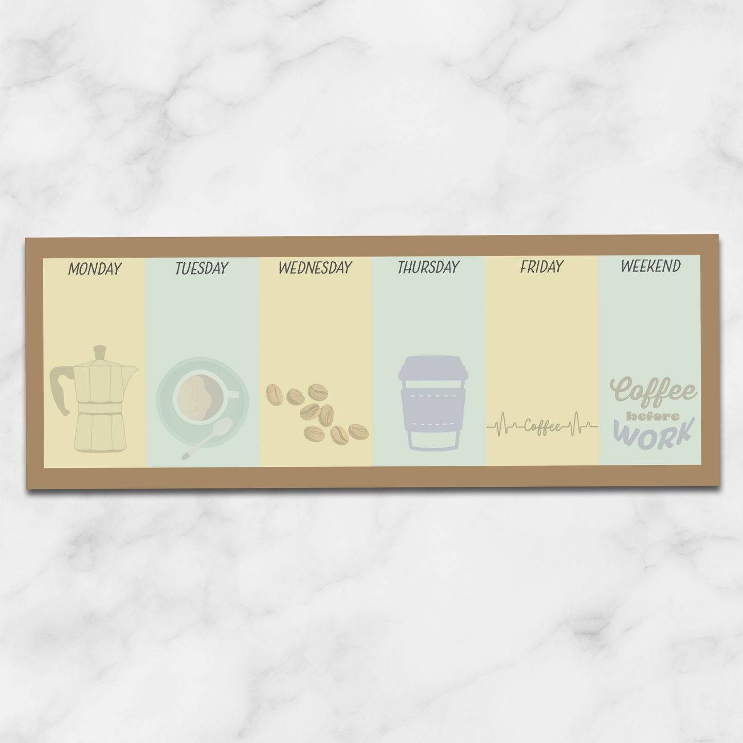 Coffee-themed Keyboard Weekly Notepad