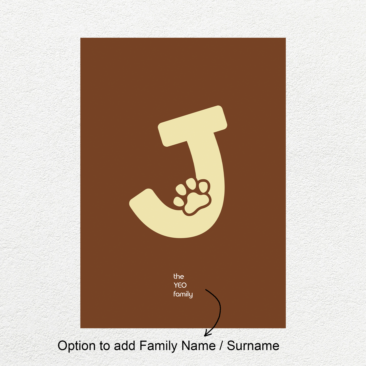 Personalised Monogram Posters - Pet Paws Series