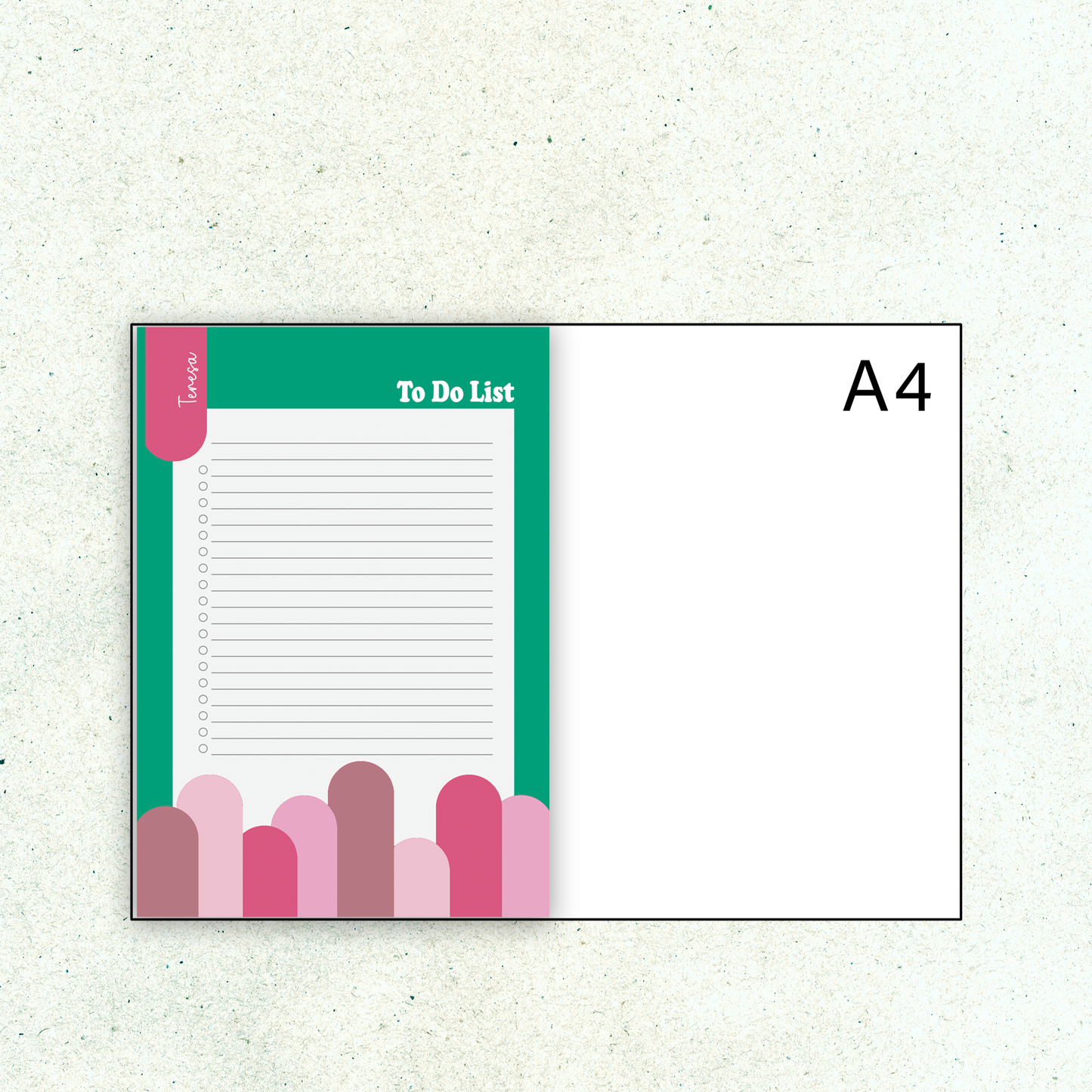 Pink Green A5 Customise Notepad