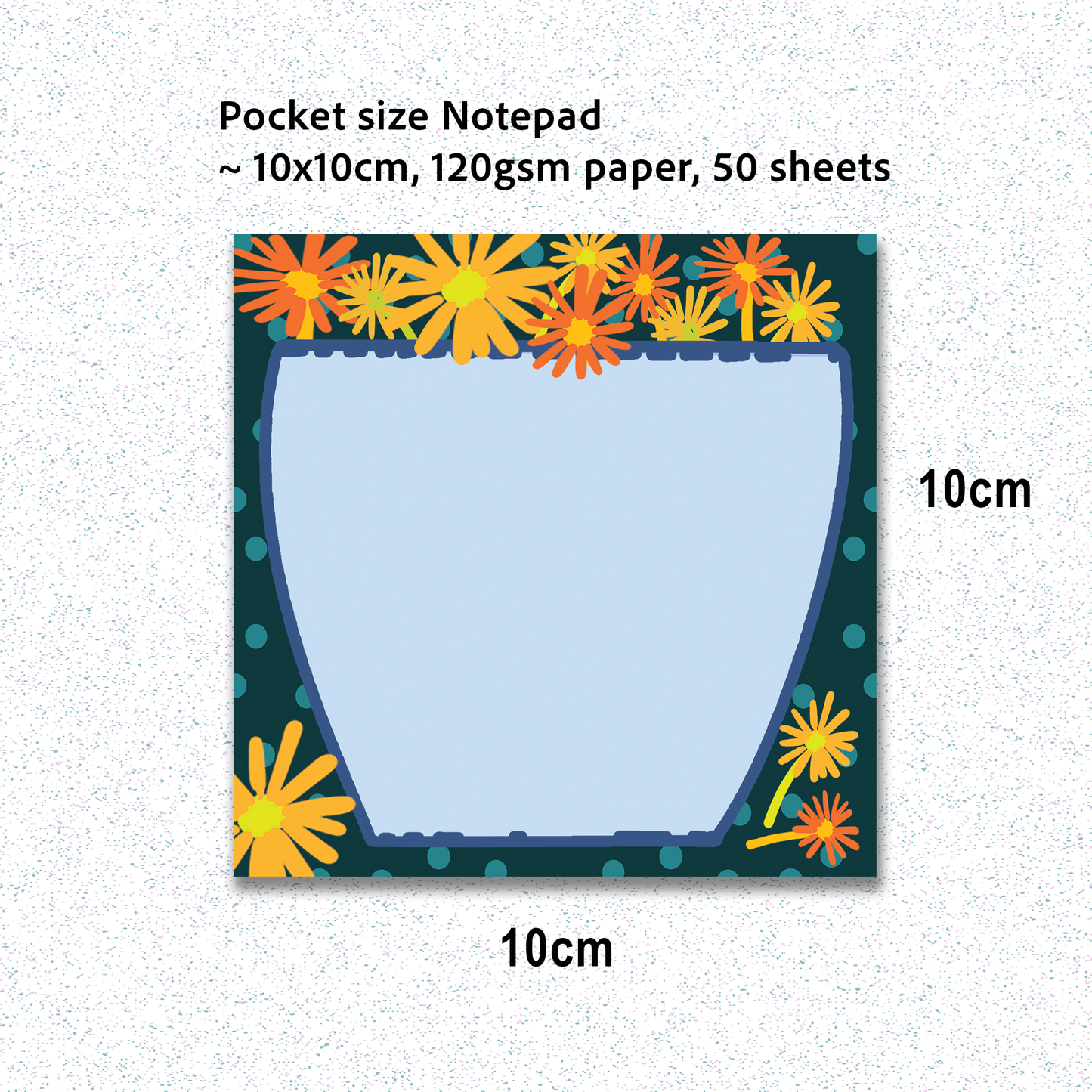 Notepad | Pocket Size Blue Floral Vase Memo Pad