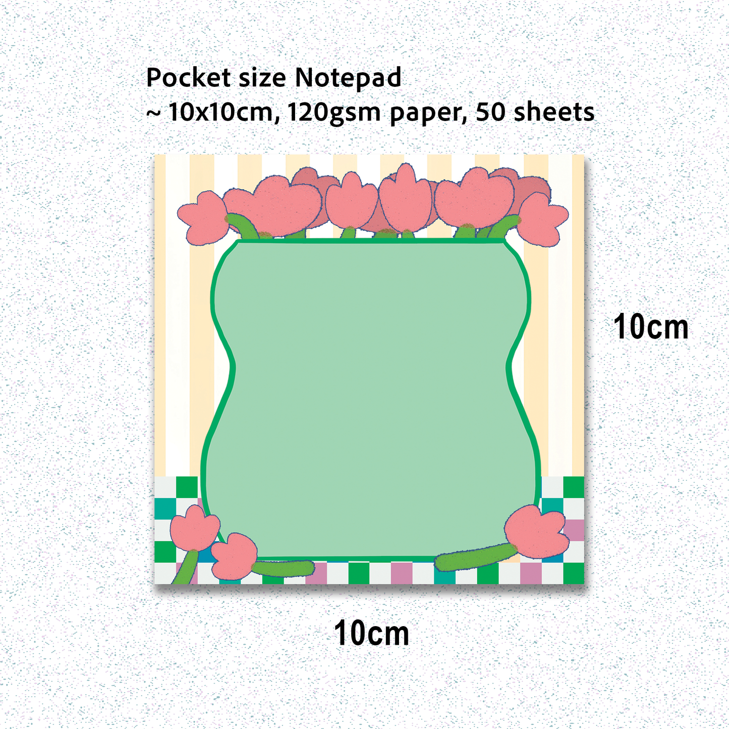 Notepad | Pocket Size Green Floral Vase Memo Pad