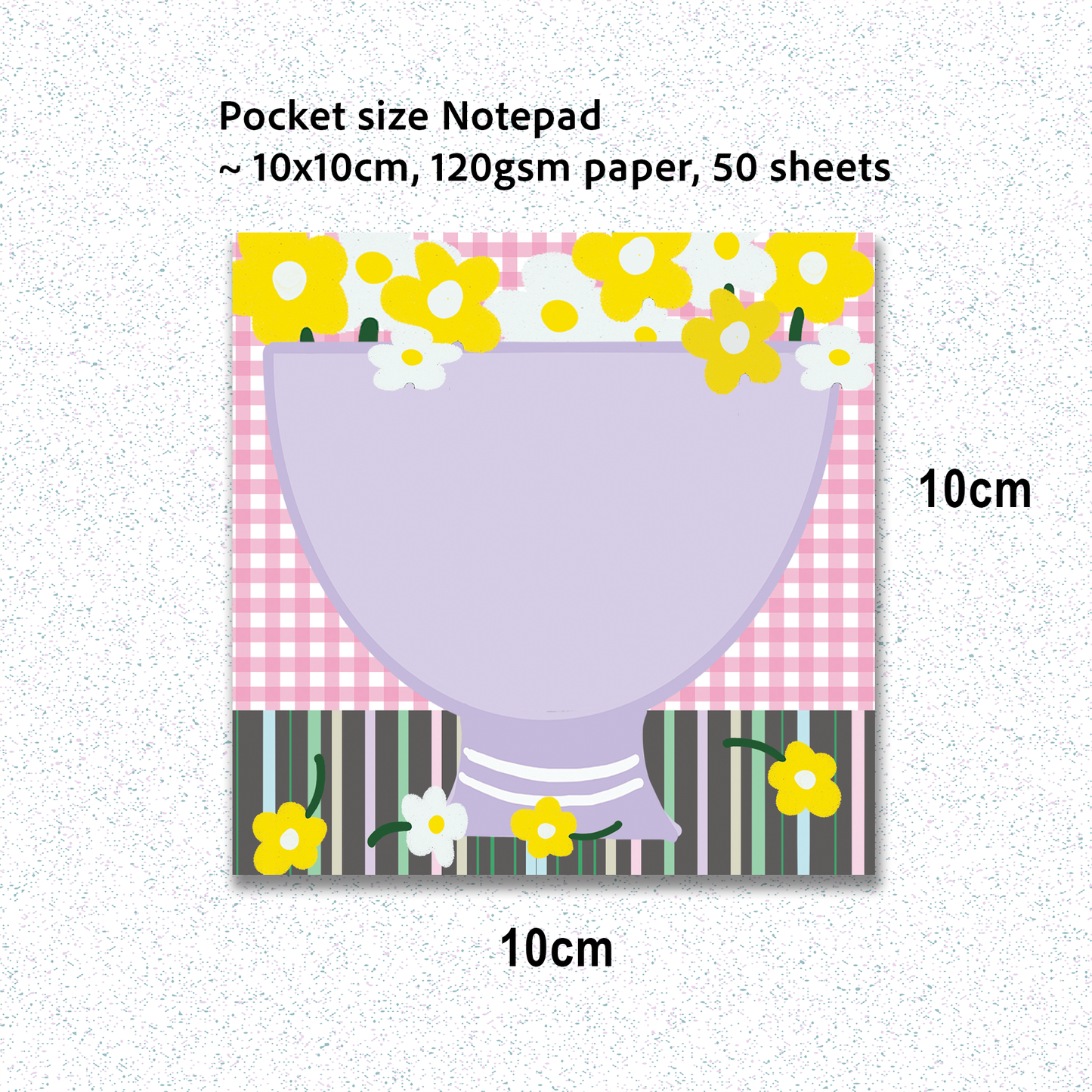 Notepad | Pocket Size Purple Floral Vase Memo Pad