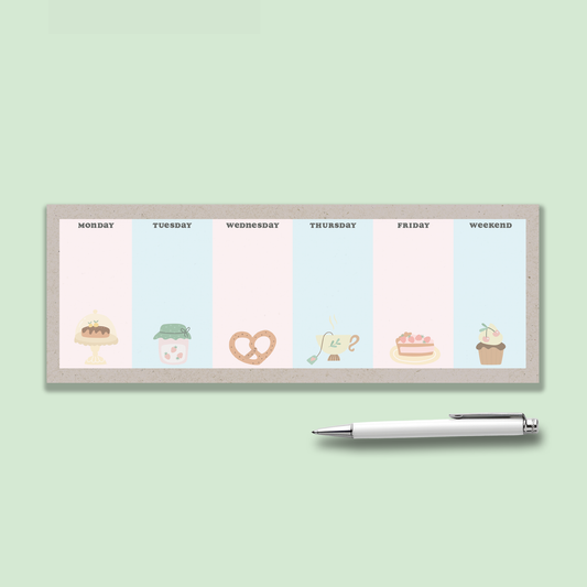 Notepad Weekly Planner Keyboard Size | Afternoon Tea