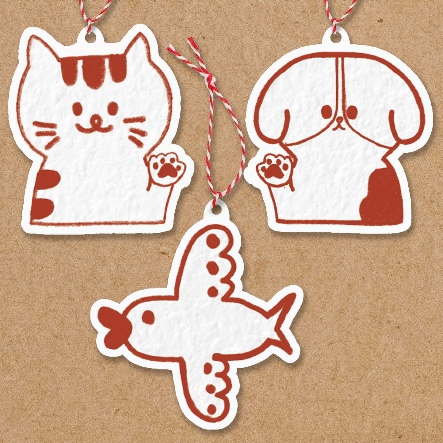 Gift Tags Bundle | Hand-Illustrated Whimsical Red Cards