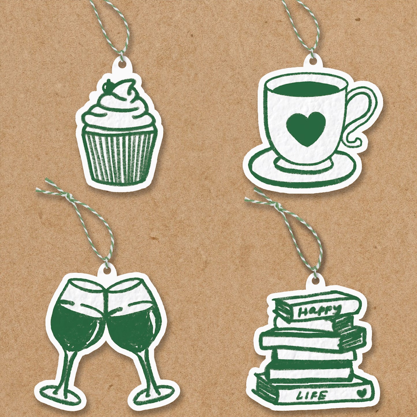 Gift Tags Bundle | Hand-Illustrated Whimsical Green Cards