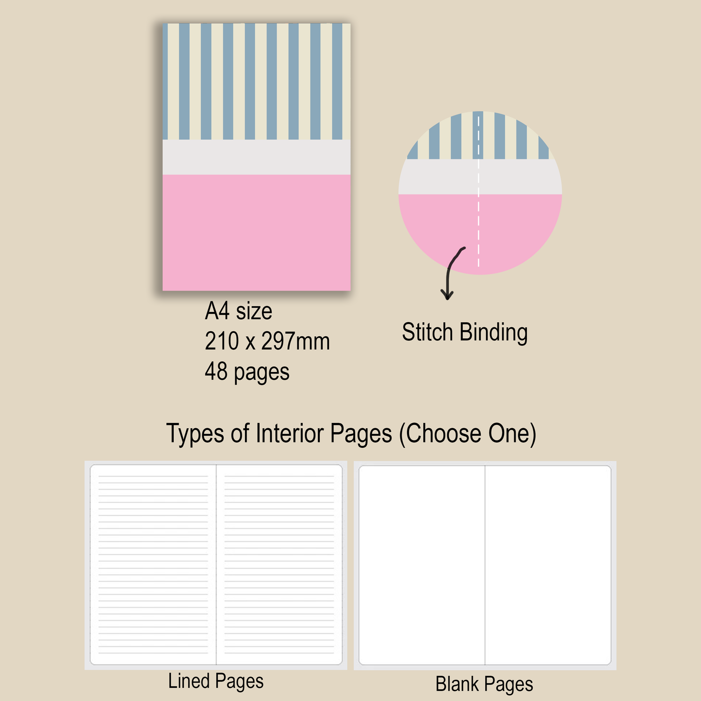 A4 Everyday Whimsy Stitch-bind Notebooks