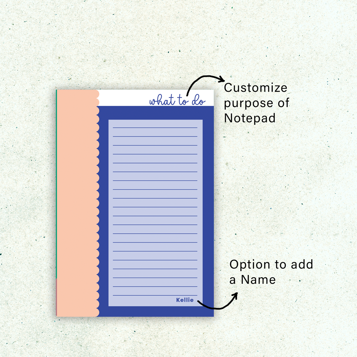 Personalise and Customise A5 Scallop Edge Notepad