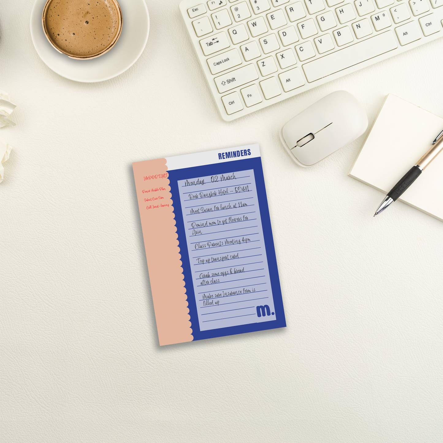 Personalise and Customise A5 Scallop Edge Notepad