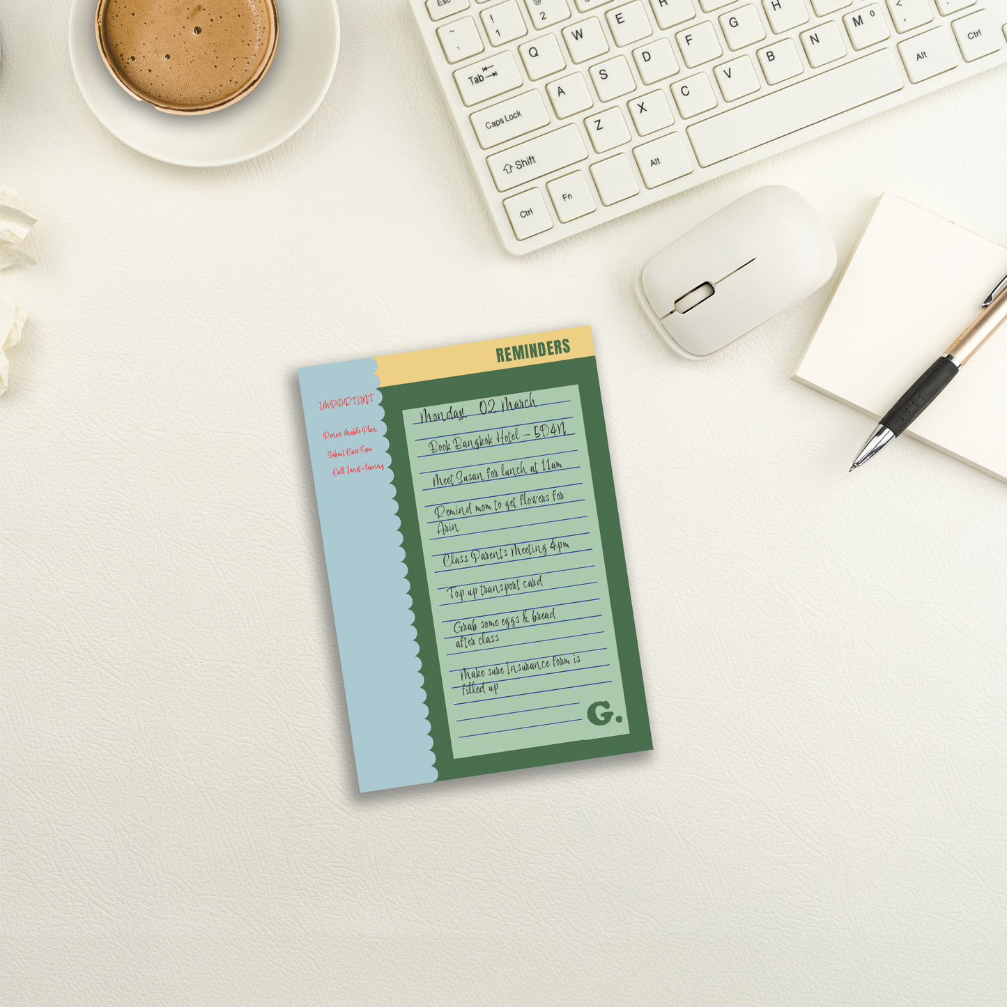 Personalise and Customise A5 Scallop Edge Notepad