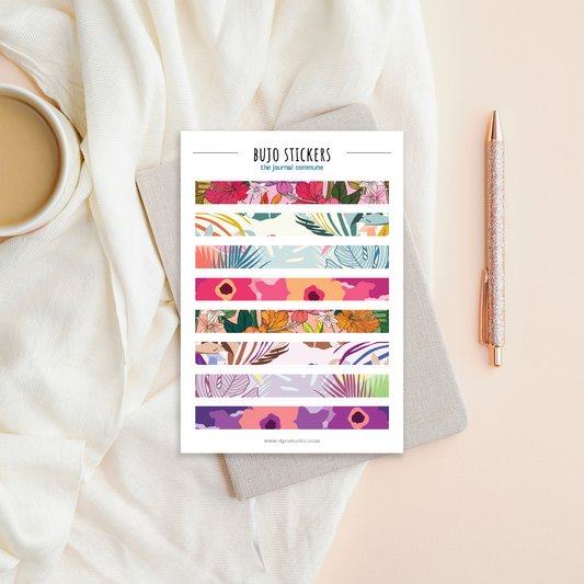 BUJO Sticker Sheets – Washi Strips & Circle Stickers