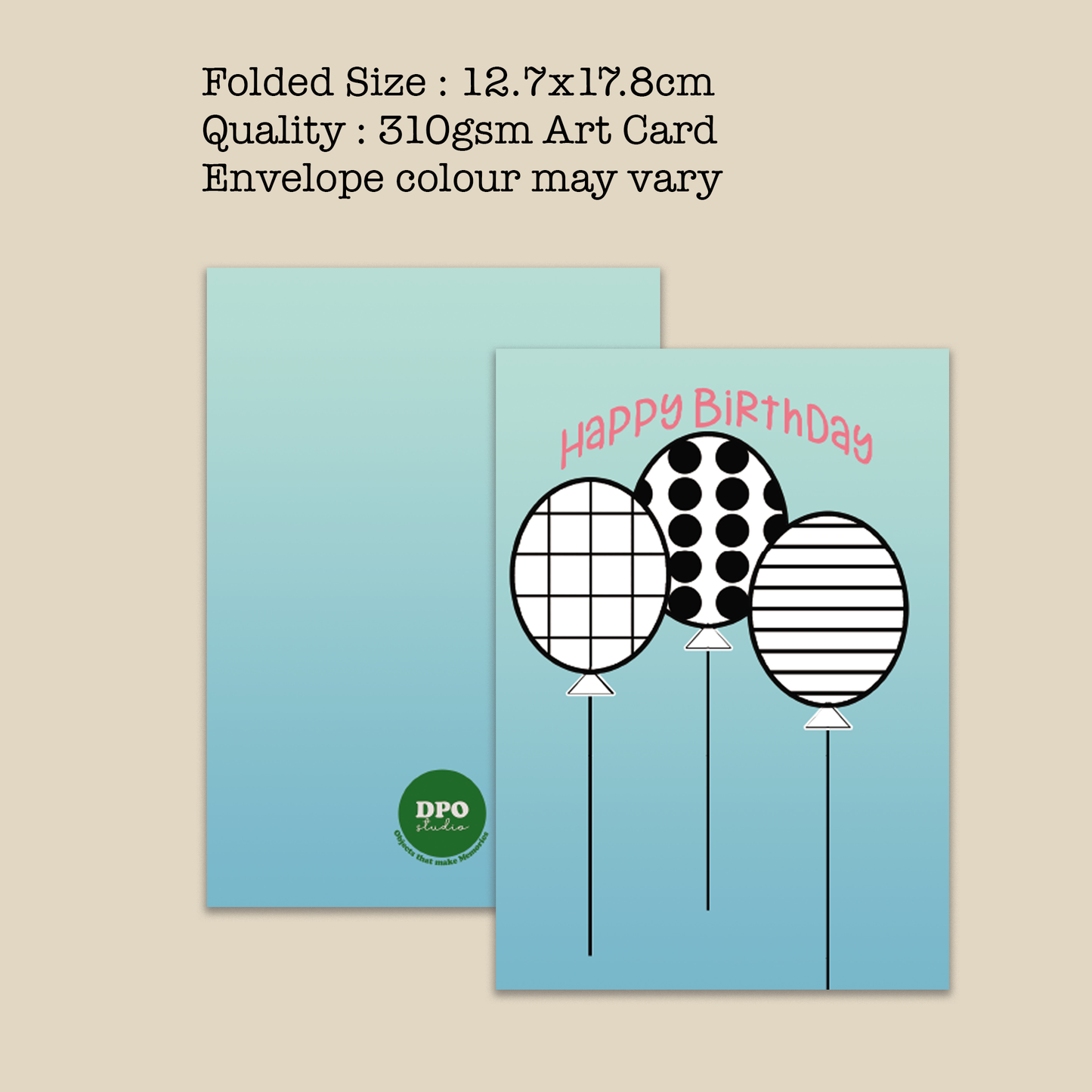 Greeting Card Folded | Happy Birthday | Cute & Whimsical