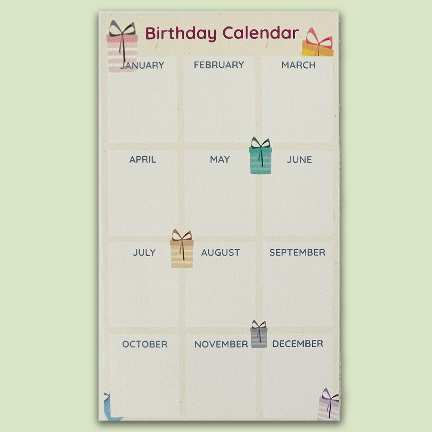 Sticker - Birthday Calendar Page Patch for Journals & Planners