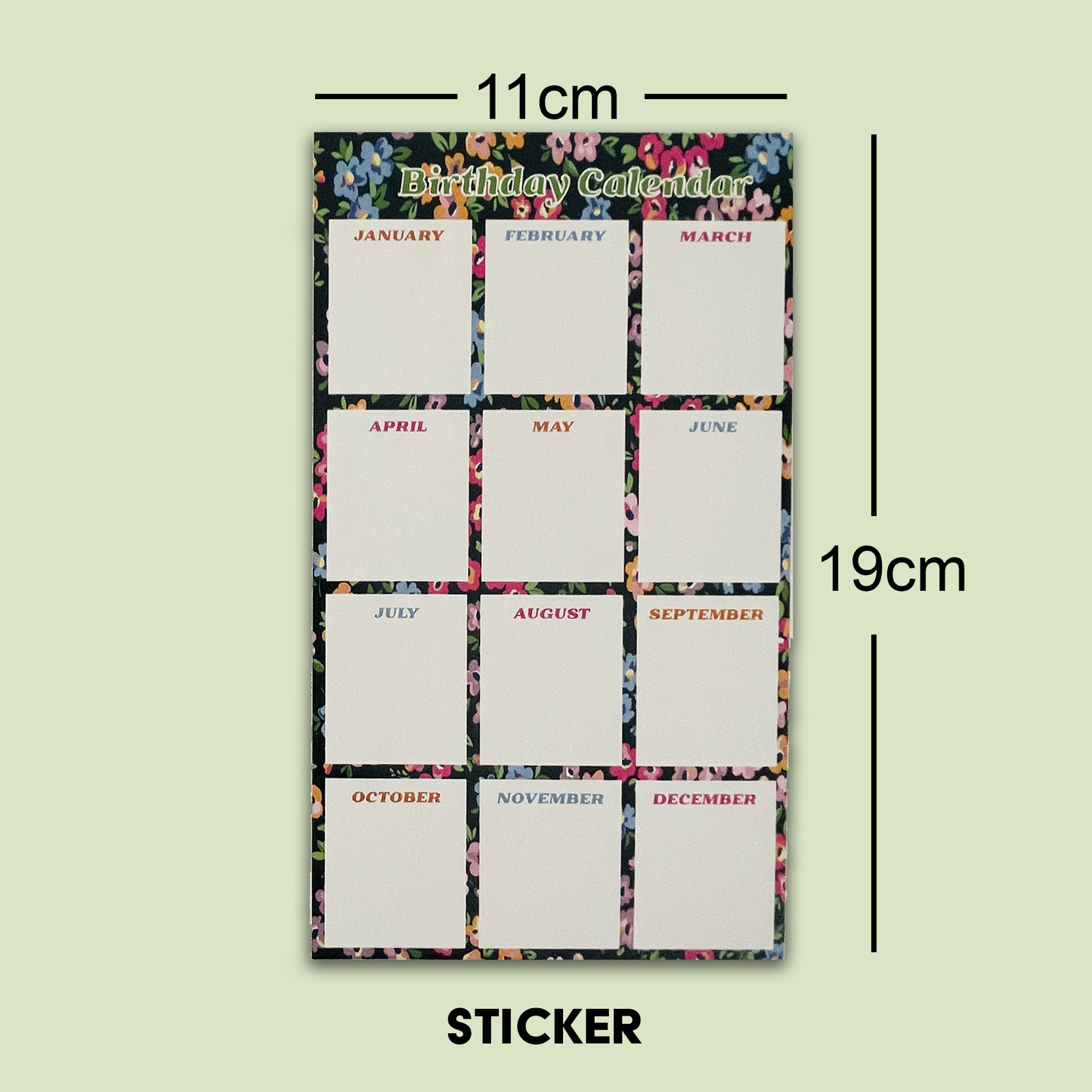 Sticker - Birthday Calendar Page Patch for Journals & Planners