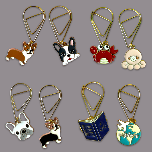 Book Clips | Assorted Mini Page Markers & Gift Set | Animals