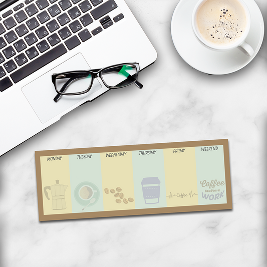 Coffee-themed Keyboard Weekly Notepad