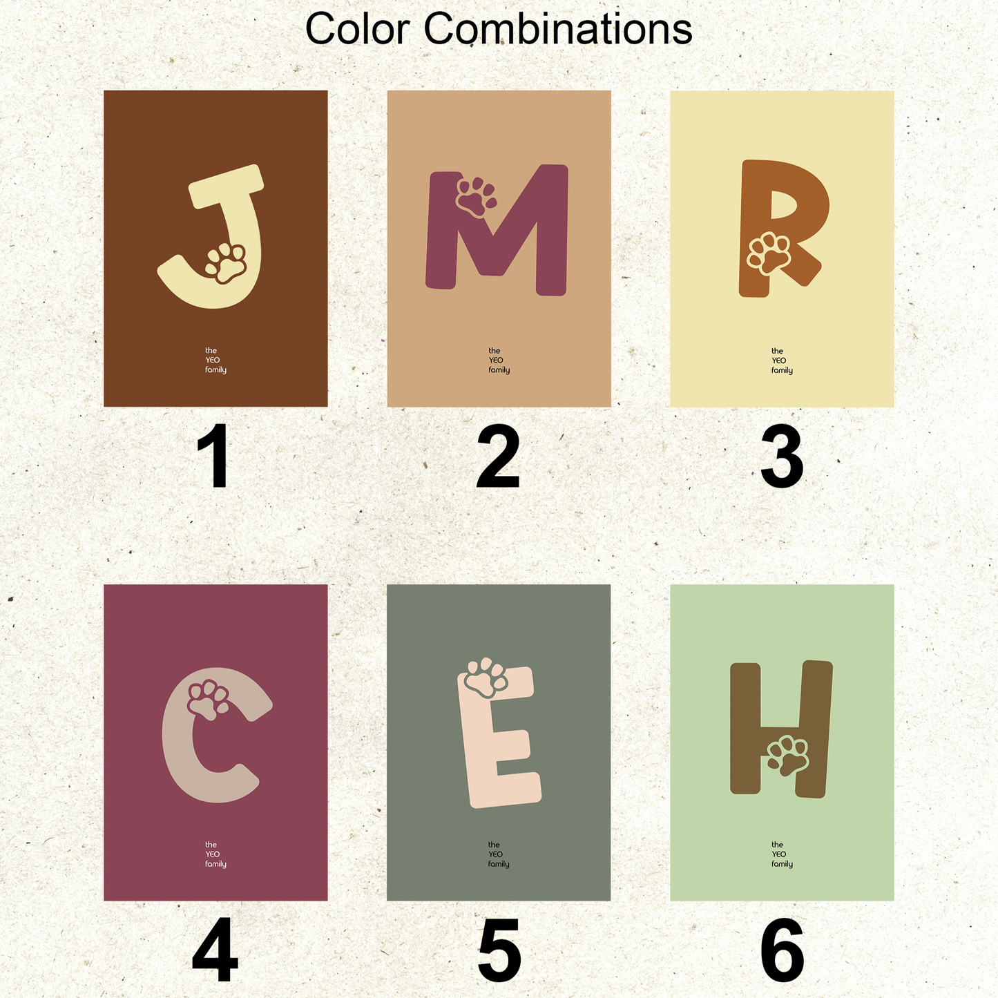 Personalised Monogram Posters - Pet Paws Series