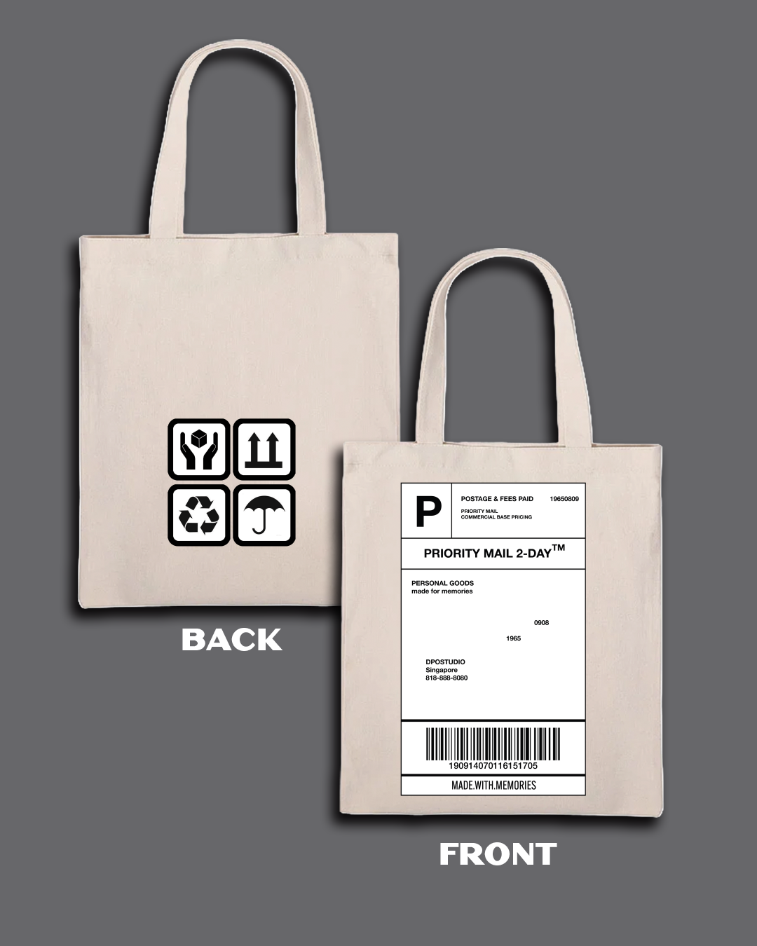 Tote Bag Canvas | Courier Bill Print | Funny Aesthetic Everyday Bag