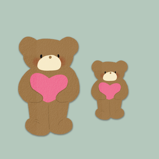 Greeting Card Die Cut | Teddy Bear Love Hug