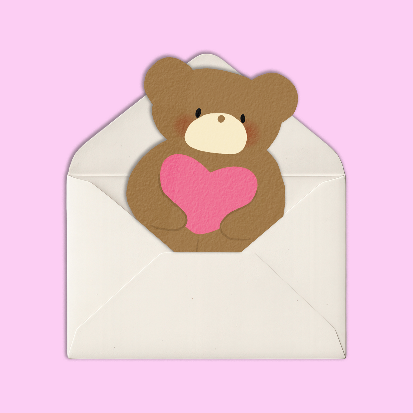 Greeting Card Die Cut | Whimsical Bear Love Card