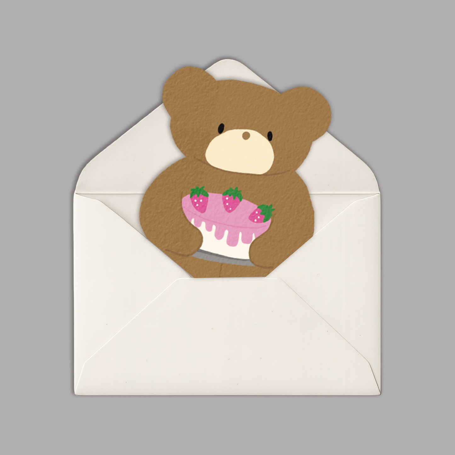 Greeting Card Die Cut | Kawaii Bear Birthday Card