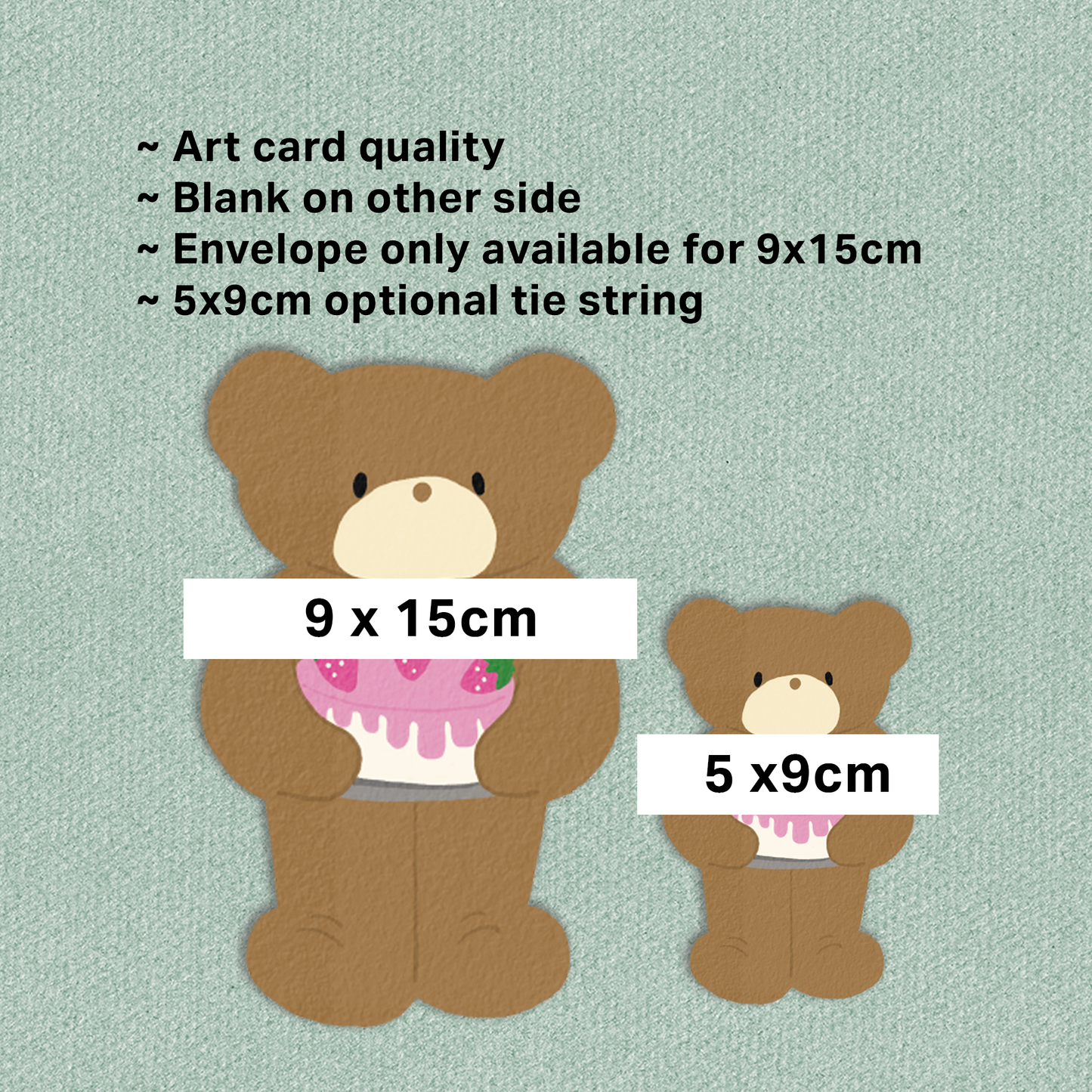 Greeting Card Die Cut | Kawaii Bear Birthday Card