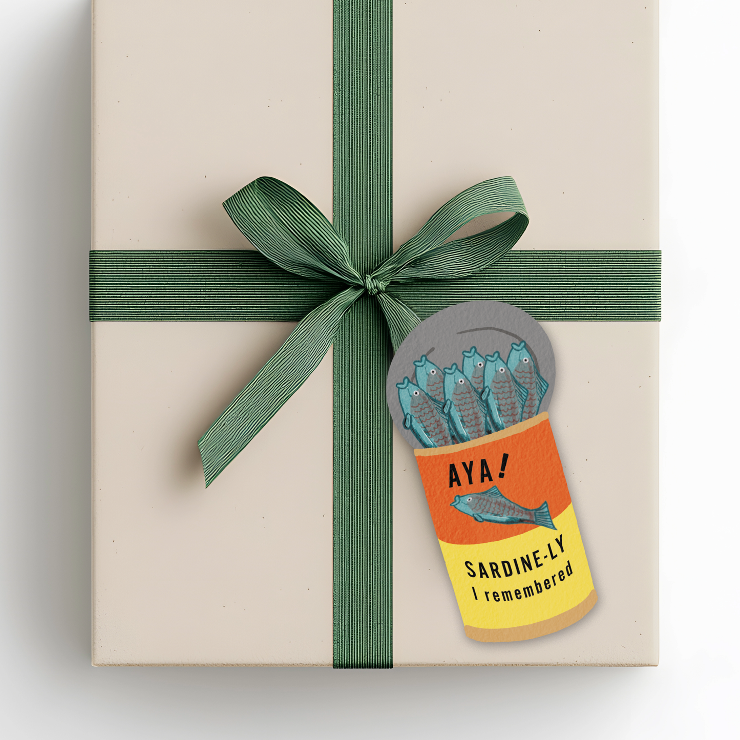 Greeting Card Die Cut | Sardine Can Cute Food Pun Card