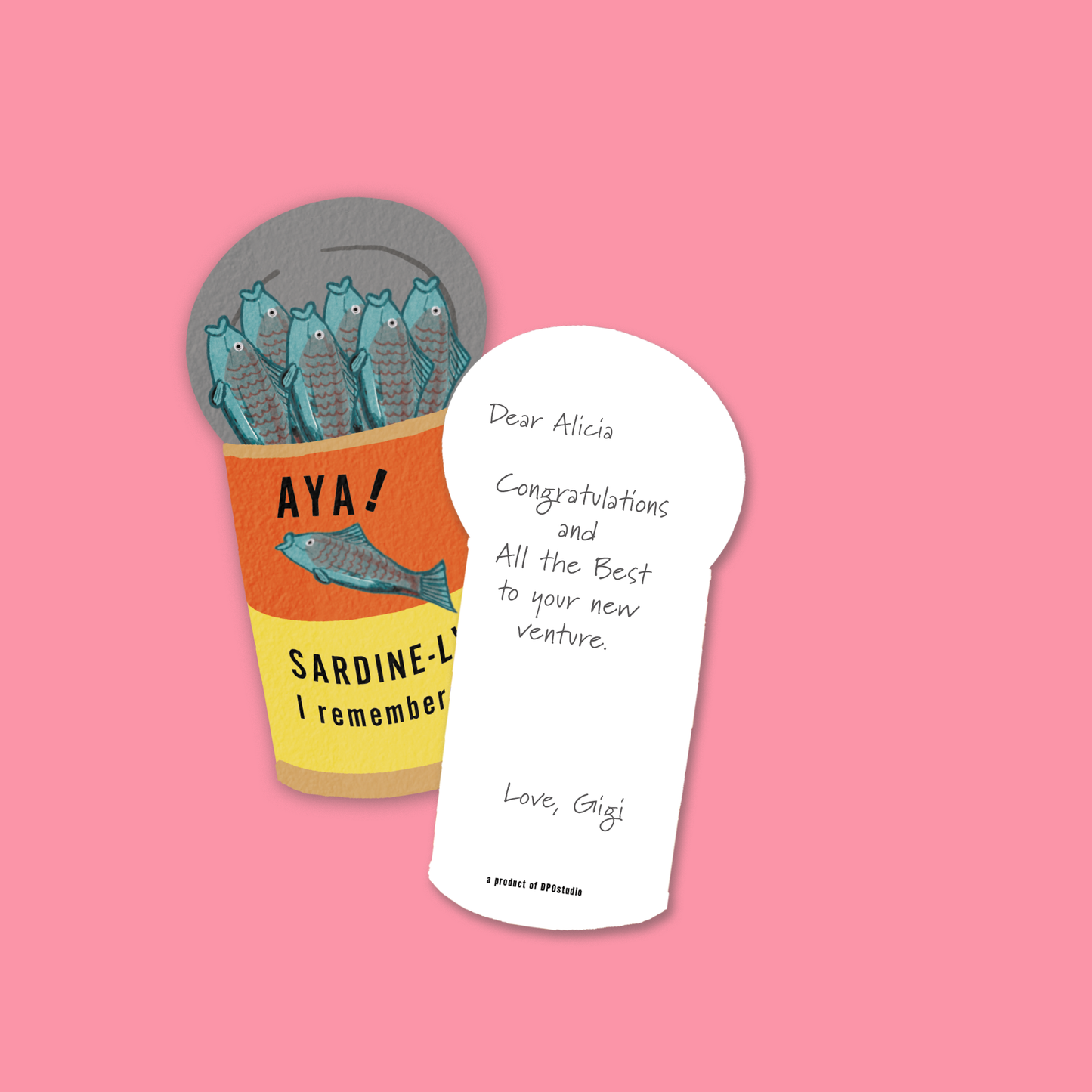 Greeting Card Die Cut | Sardine Can Cute Food Pun Card