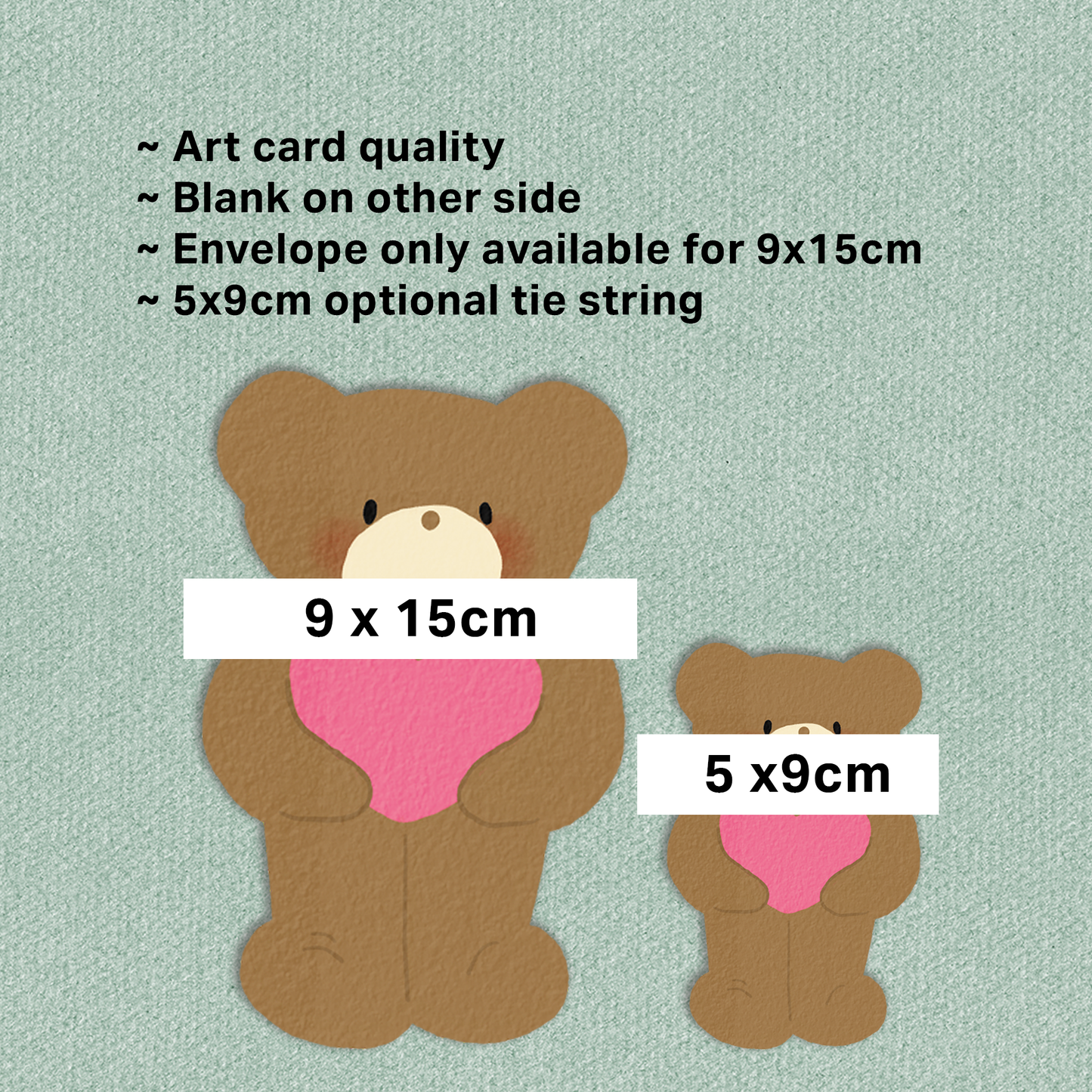 Greeting Card Die Cut | Whimsical Bear Love Card