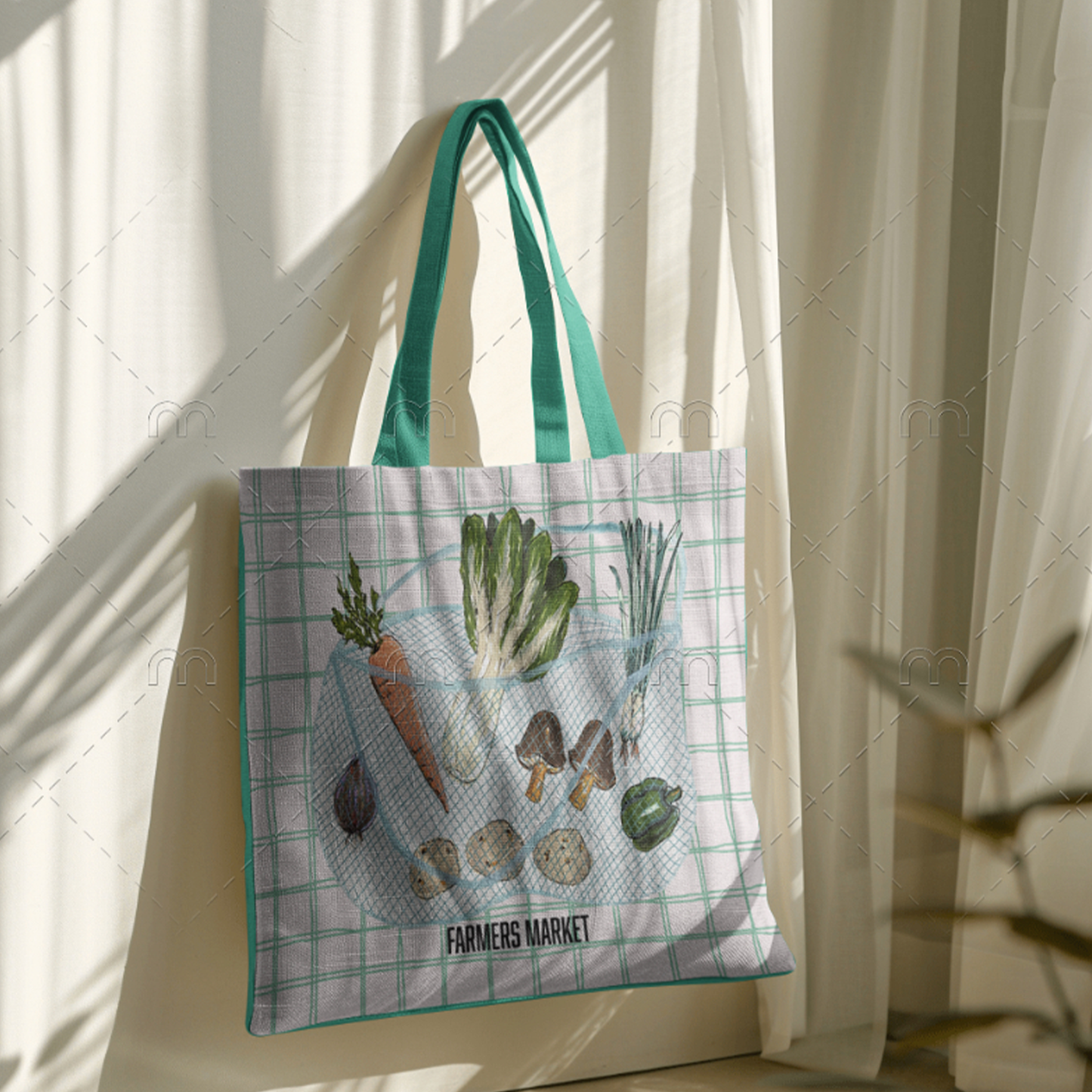 Tote Bag | Farmers Market Illustrated Canvas Tote
