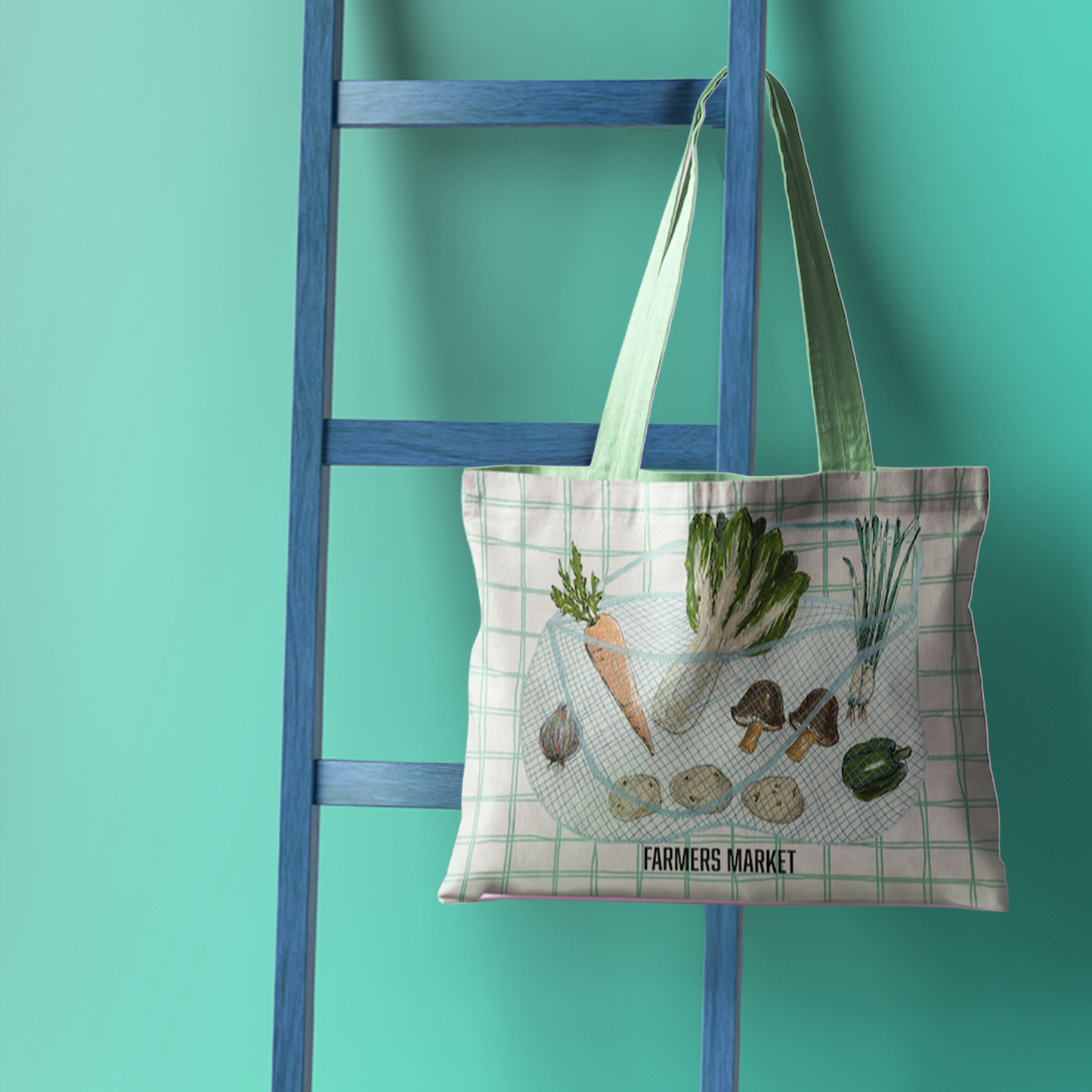 Tote Bag | Farmers Market Illustrated Canvas Tote