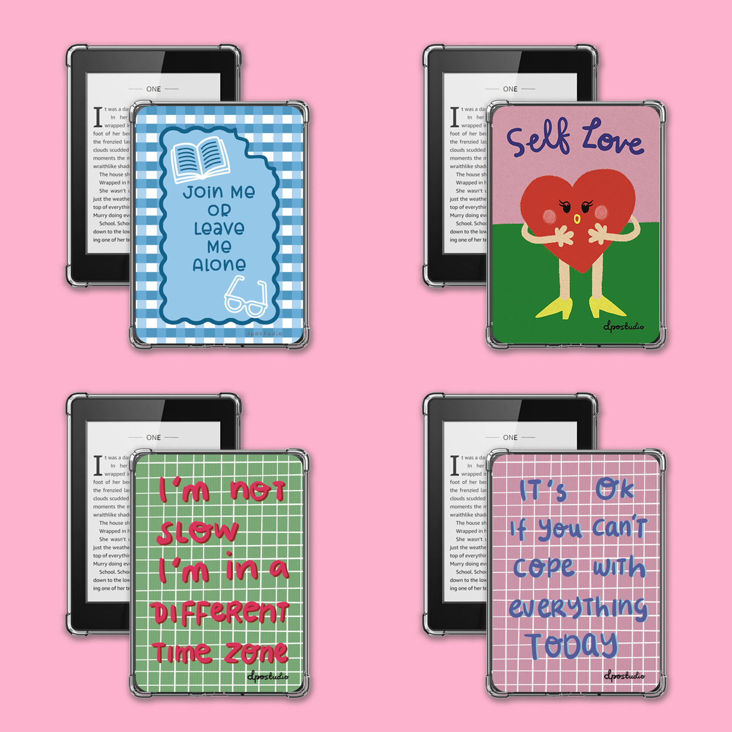 Clear Case Insert | Self Care Quotes | Kindle Compatible