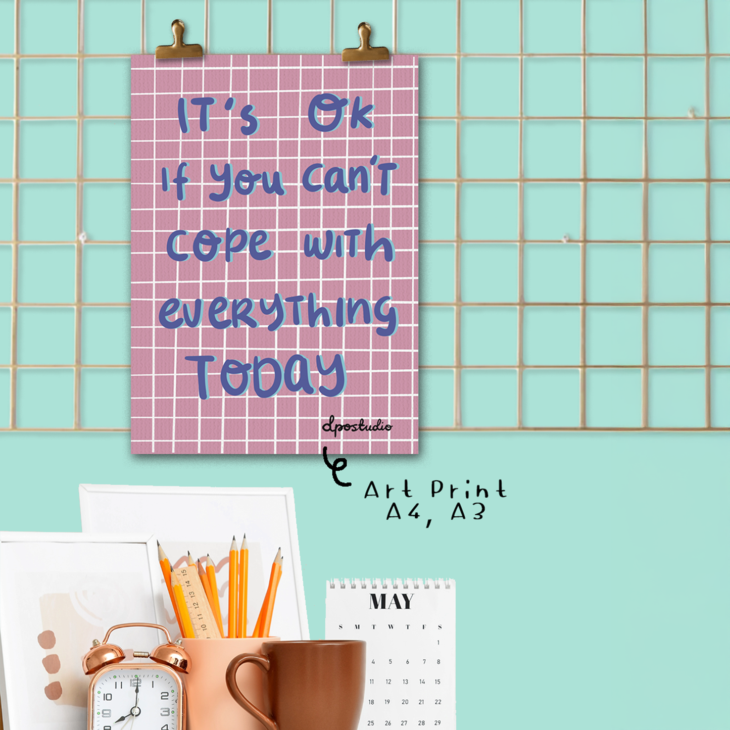 Art Print | It's OK Handwritten Typography Poster
