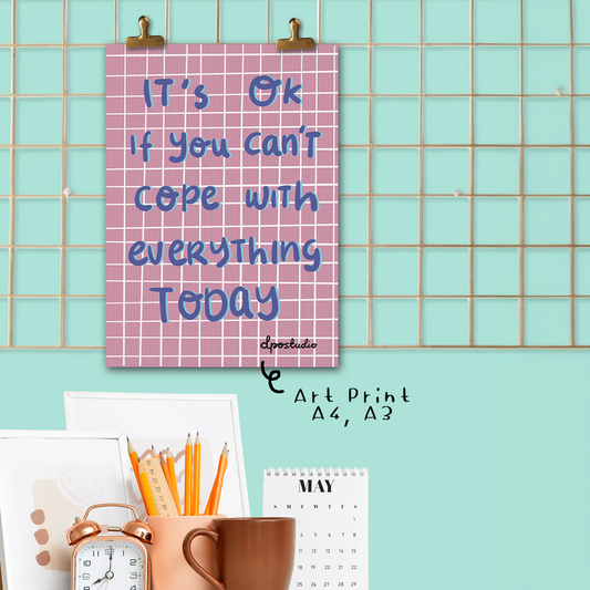 Art Print | It's OK Handwritten Typography Poster