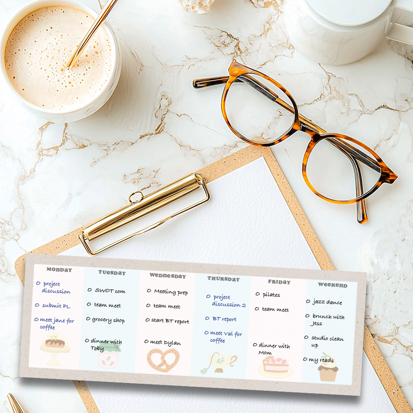 Notepad Weekly Planner | Keyboard Size Afternoon Tea