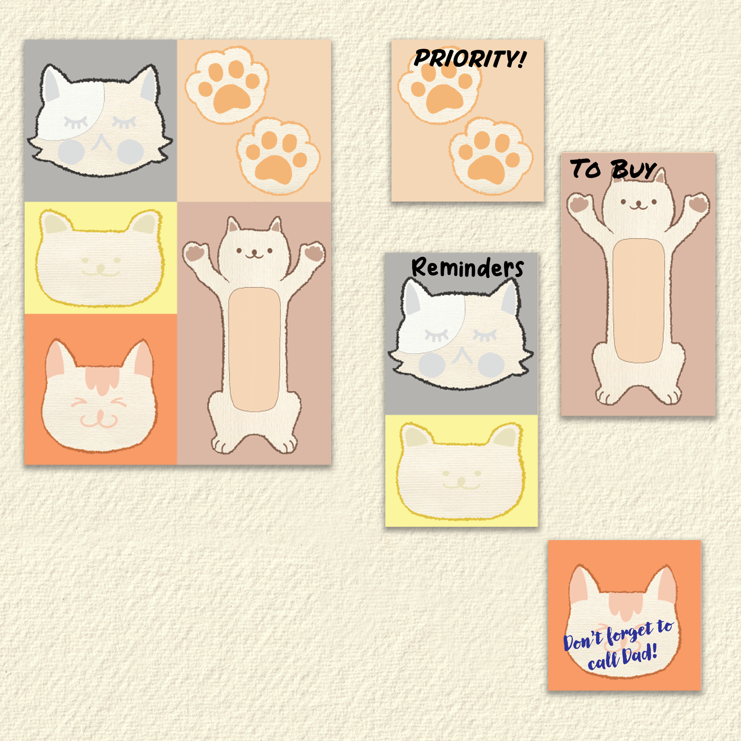 A5 Trimmable Loose Note Papers | Cats & Dogs | Journal & Memo Slips