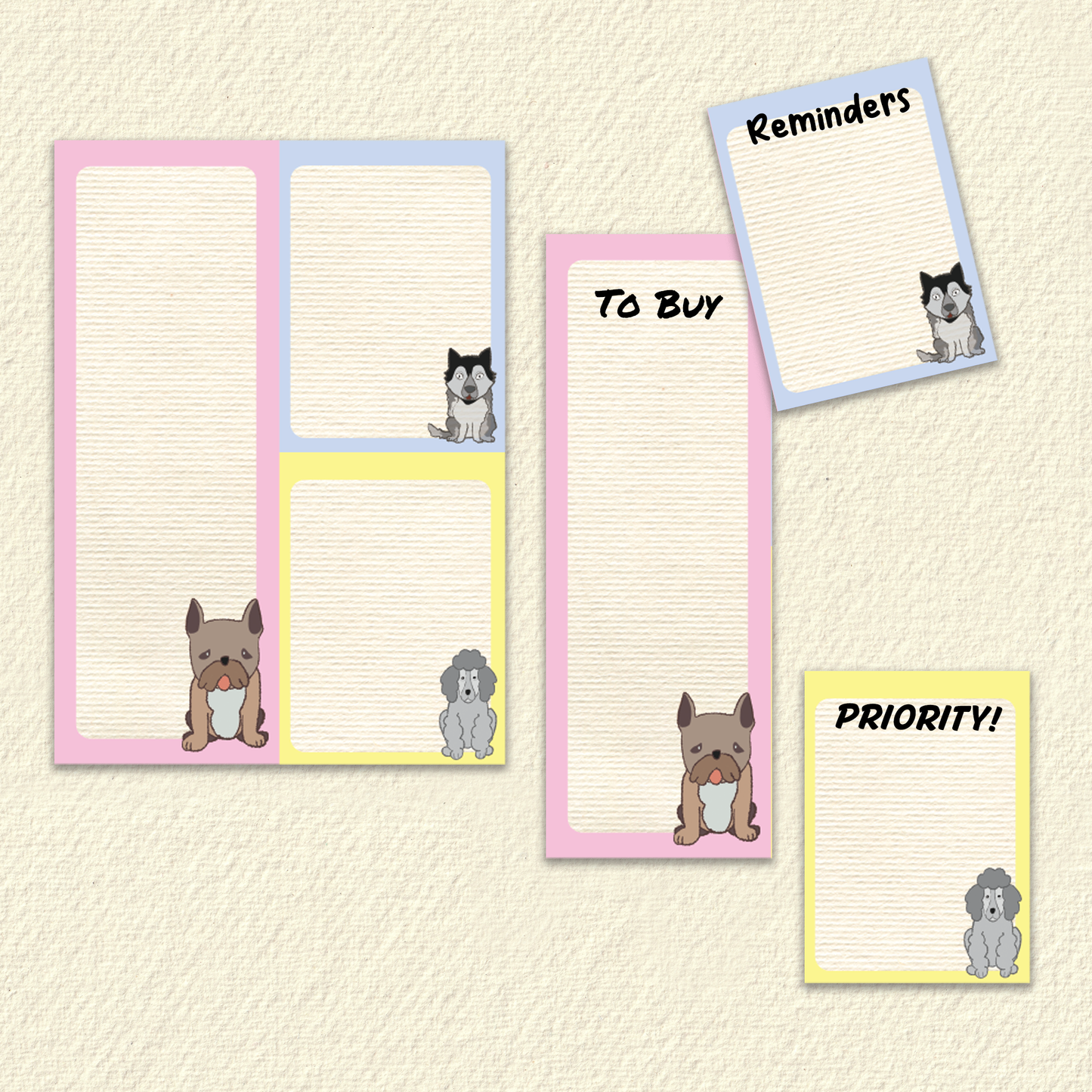A5 Trimmable Loose Note Papers | Cats & Dogs | Journal & Memo Slips