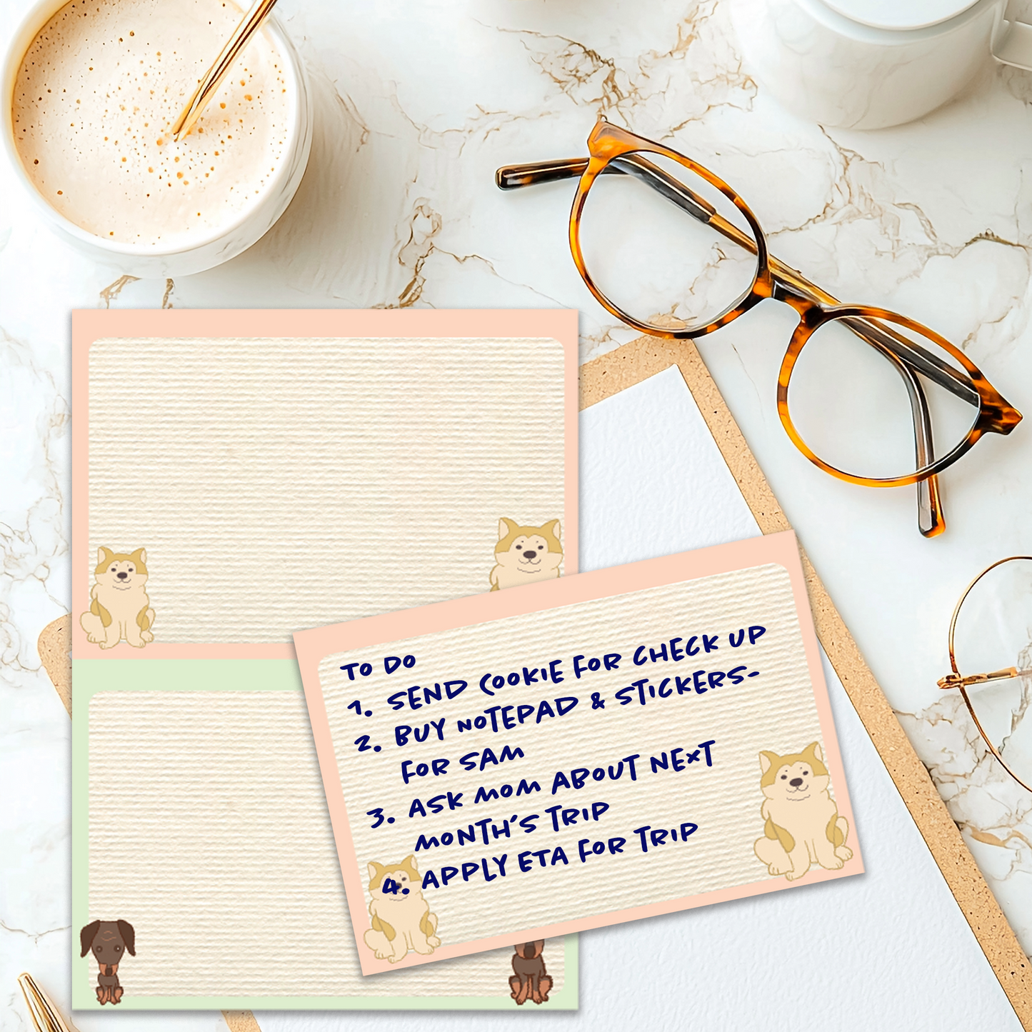 A5 Trimmable Loose Note Papers | Cats & Dogs | Journal & Memo Slips