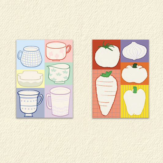 A5 Trimmable Loose Note Papers | Cups & Veggie | Journal & Memo Slips