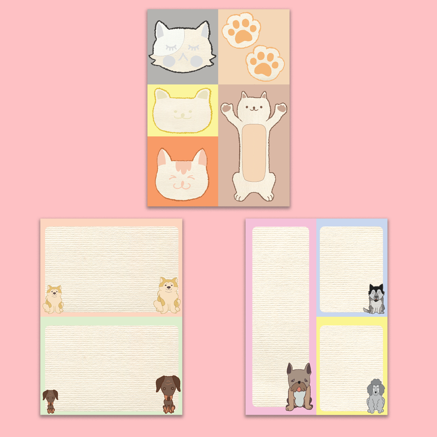 A5 Trimmable Loose Note Papers | Cats & Dogs | Journal & Memo Slips