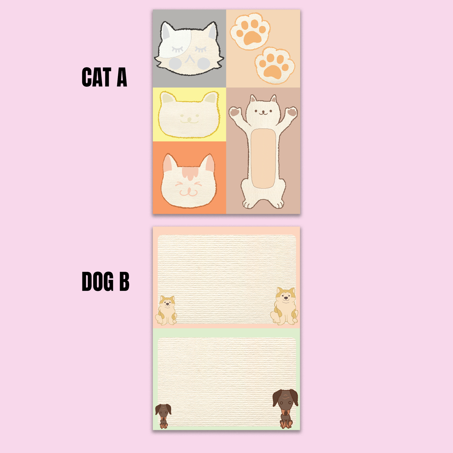 A5 Trimmable Loose Note Papers | Cats & Dogs | Journal & Memo Slips