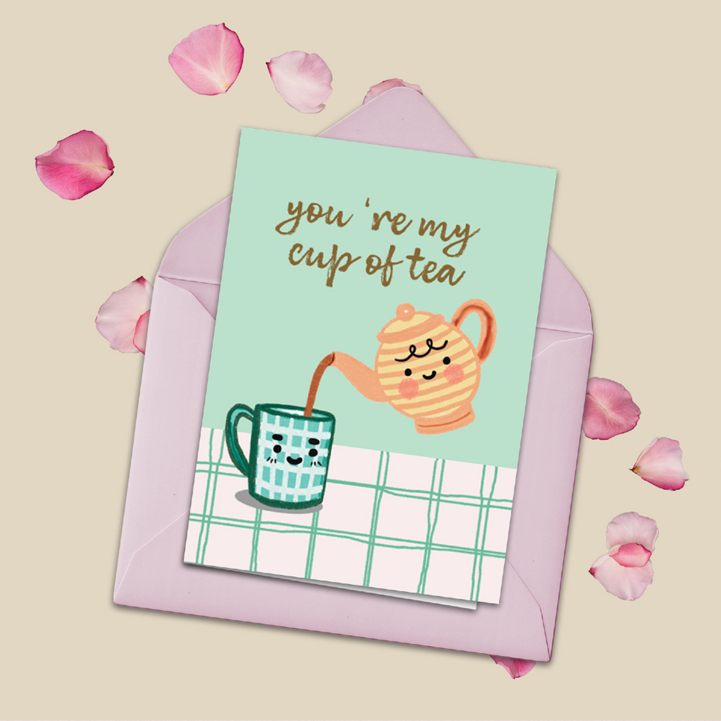 Greeting Card Folded | Love Theme | My Cup of Tea Cute Love Card